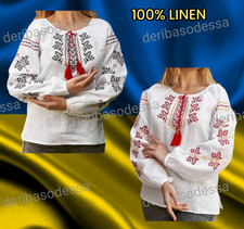 Traditional Ukrainian women's embroidered blouse Vyshyvanka M,L,XL-3XL Linen100