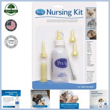 Essential Nursing Kit for Baby Pets with 2 oz Bottle and Cleaning Accessories