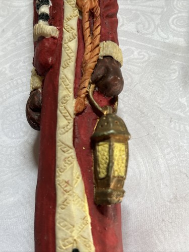 Vintage Bleistift Stick Weihnachtsmann trägt eine Laterne geglaubt Keramik detailliert - Bild 4 von 24