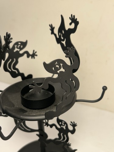 Partylite Ghost Shadow Dancers portacandele metallo nero Halloween senza ombra - Foto 10 di 13