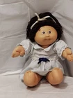 Vintage 1985 Cabbage Patch Kids Brown Hair & Brown Eyes Wearing A Blue Dress