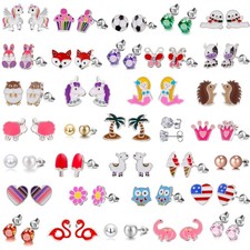 33-Piece Earrings for Girls Hypoallergenic Earring Pack - Animal Earings for tee