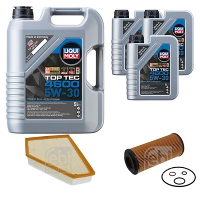 FEBI BILSTEIN Inspektionspaket 8L Liqui Moly Top Tec 4600 5W-30 für BMW 3er