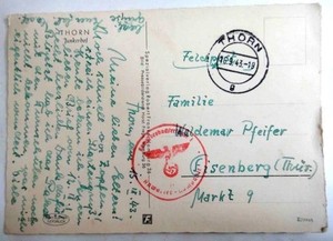 1943 WWII POLAND THORN POSTMARK FELDPOST nazi german PENMANSHIP reich toru PC