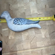 12 Inch Handcarved And Handpainted Wooden Shorebird Likely A Sandpiper Or Curlew