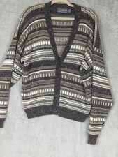 Grandpa Sweater Cardigan Vintage 90’s David Taylor Made In USA Mens Size XL