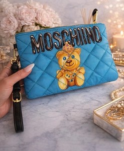 正規品 美品 MOSCHINO MILANO BEAR MINI BAG Moschino Teddy Bear Cotton Plush Mom Bag | Moschino