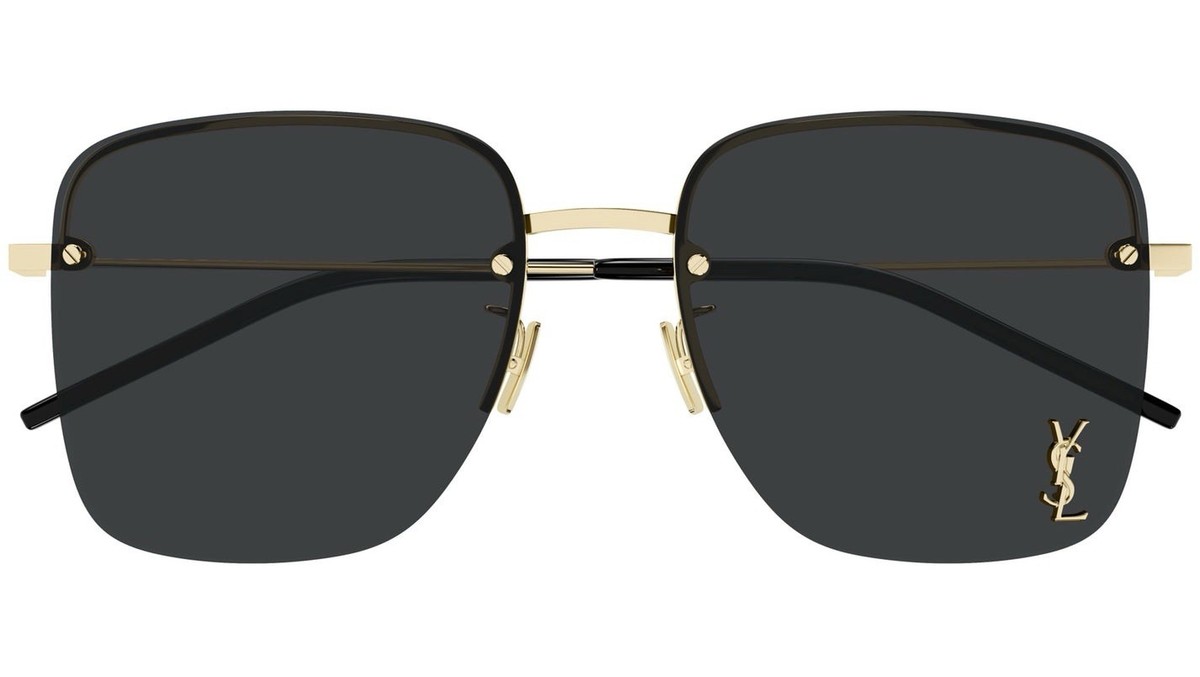 Saint Laurent SL 312 M 013 Gold Dark Grey YSL Gold Logo Lens Women