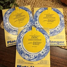Invisible English Disc Adhesive Large Plate Hanger Set 3-4 Inch Hangers