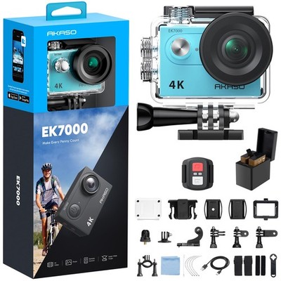AKASO EK7000 4K30FPS 20MP WiFi Action Camera with EIS Ultra HD 131FT Blue
