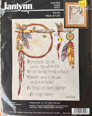 Janlynn Web of Life  counted cross stitch kit   1996 new