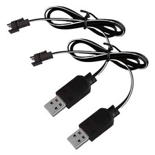 3.7V Battery Charger with SM-2P Plug USB Li-ion for RC black
