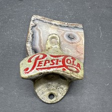 Vintage Pepsi Cola Wall Mounted Bottle Opener Metal Silver Red-Starr X
