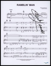Chuck Leavell "Allman Brothers Band" AUTOGRAPH Signed 'Ramblin' Man' Sheet Music