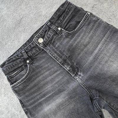 Paige Jeans Womens 27 Black Wide-Leg Relaxed Distressed Dark Wash Anessa 31in