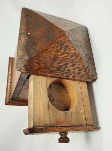 Antike edwardianische englische Holzpuzzle Box Bank Münze zum Ziehen Münze verschwindet - Bild 2 von 5