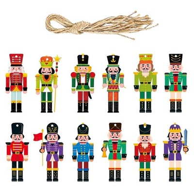 12 Stück Papier Weihnachten Nussknacker Bastelsets Urlaub Dekoration 4 Zoll lang