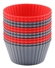 12 Pack Reusable Nonstick Jumbo Silicone Baking Cups, Cupcake and Muffin Line...