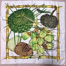 Hermes Jardin Creole Carre 90 Silk Scarf Vintage Rare Authentic Limited