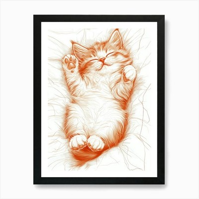 Kätzchen Katze Kunstdruck gerahmt Wandbild Poster Leinwanddruck Bild