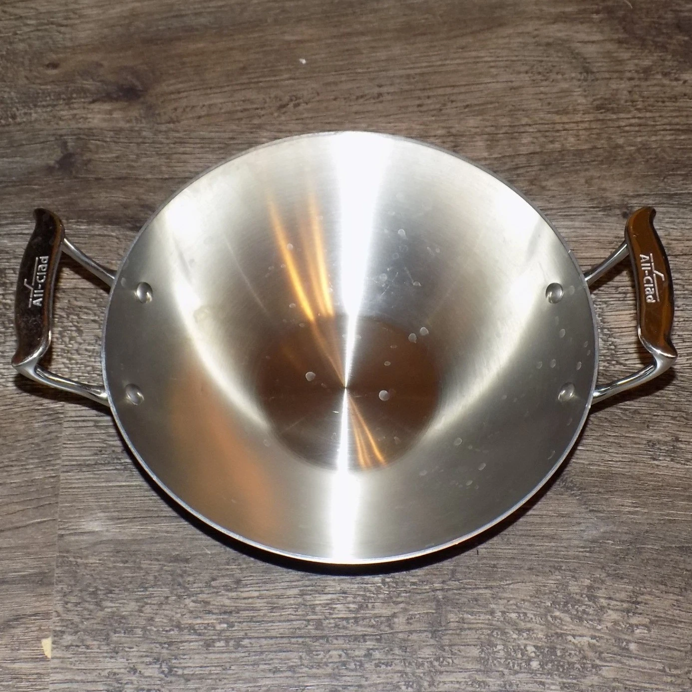 All-Clad Wok Cookware 10" Silver Good Stainless Steel Flat Bottom Dual Handle
Opens in a new window 