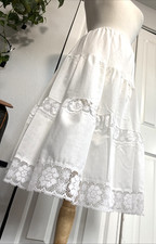 Vintage ILGWU Union Made White Lace Half Slip Petticoat Prairie Cottagecore M