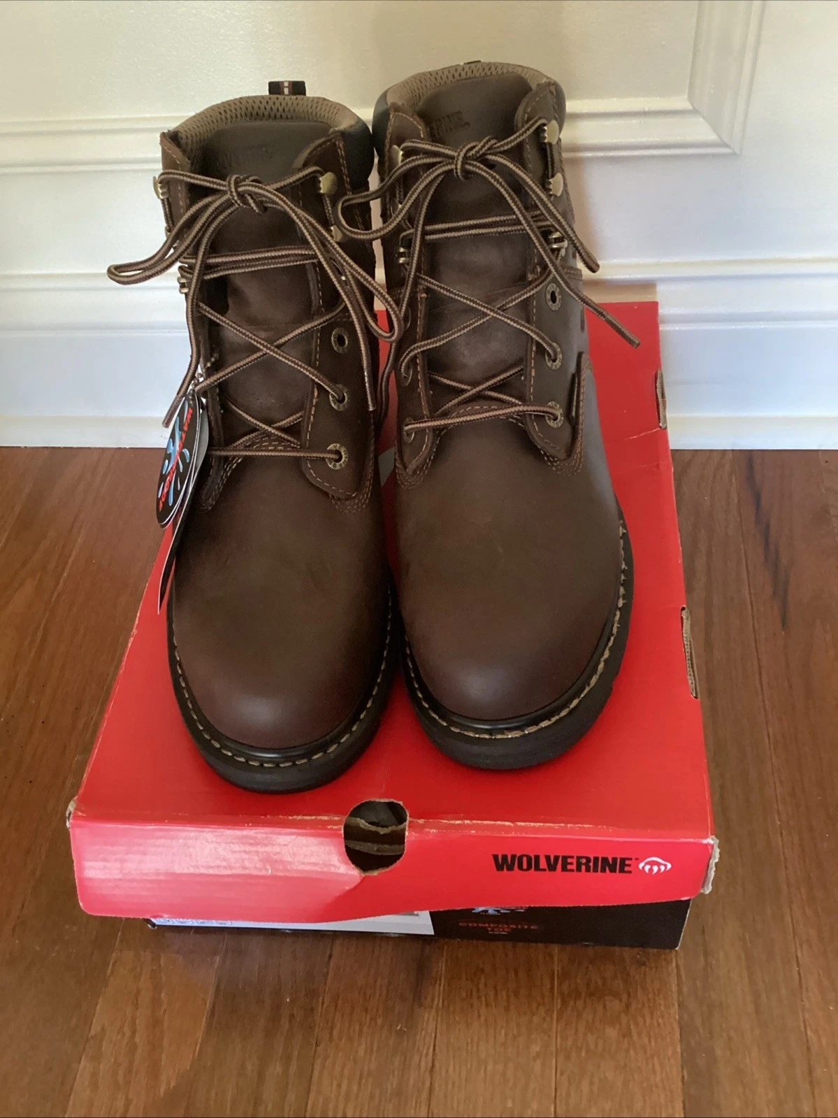 Wolverine Boots, Nolan 6”, Waterproof Comptoe, Dark Brown, Size 9M, NIB