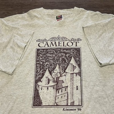 Vintage 1996 Camelot Castle Art T-Shirt King Arthur Medieval Britain Men s XL
