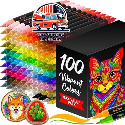 Marcadores De Pintura Acrílica Plumones Punta Pincel Y Fina Arte Manualidades US