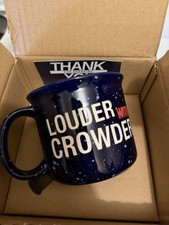 RARE! Louder with Crowder Discontinued Speckled Blue Coffee Mug Etched
