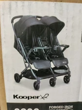 Joovy Kooper X2 Double Stroller Black In Color with Tray