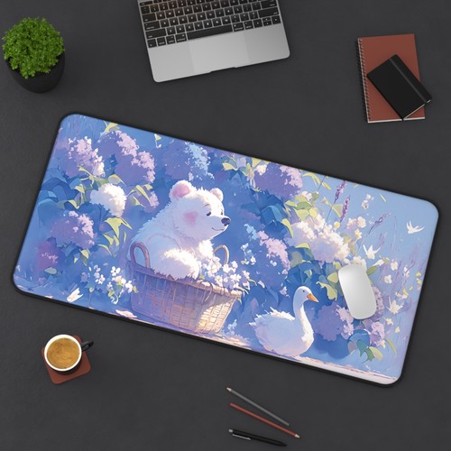 Kawaii Purple Desk Mat Cute Bear Mouse Pad Large Aesthetic Gaming Decor - 第 12/16 張圖片