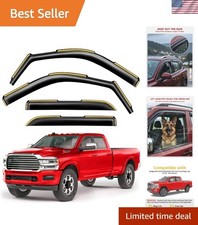 in-Channel Window Rain Guards Fit for Truck Dodge RAM 2500 3500 2019-2026 Cre...