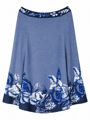 IVKO Midi Skirt - Knit Skirt - Blue - New 38 M