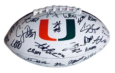 2025 MIAMI HURRICANES TEAM SIGNED AUTOGRAPH FOOTBALL COA CARSON BECK 70+ AUTOS