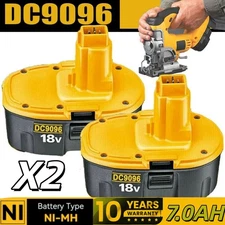 2 PACK 7AH 18V Battery For Dewalt 18 VOLT XRP DC9096 DC9098 Ni-MH DC9096-2 NEW