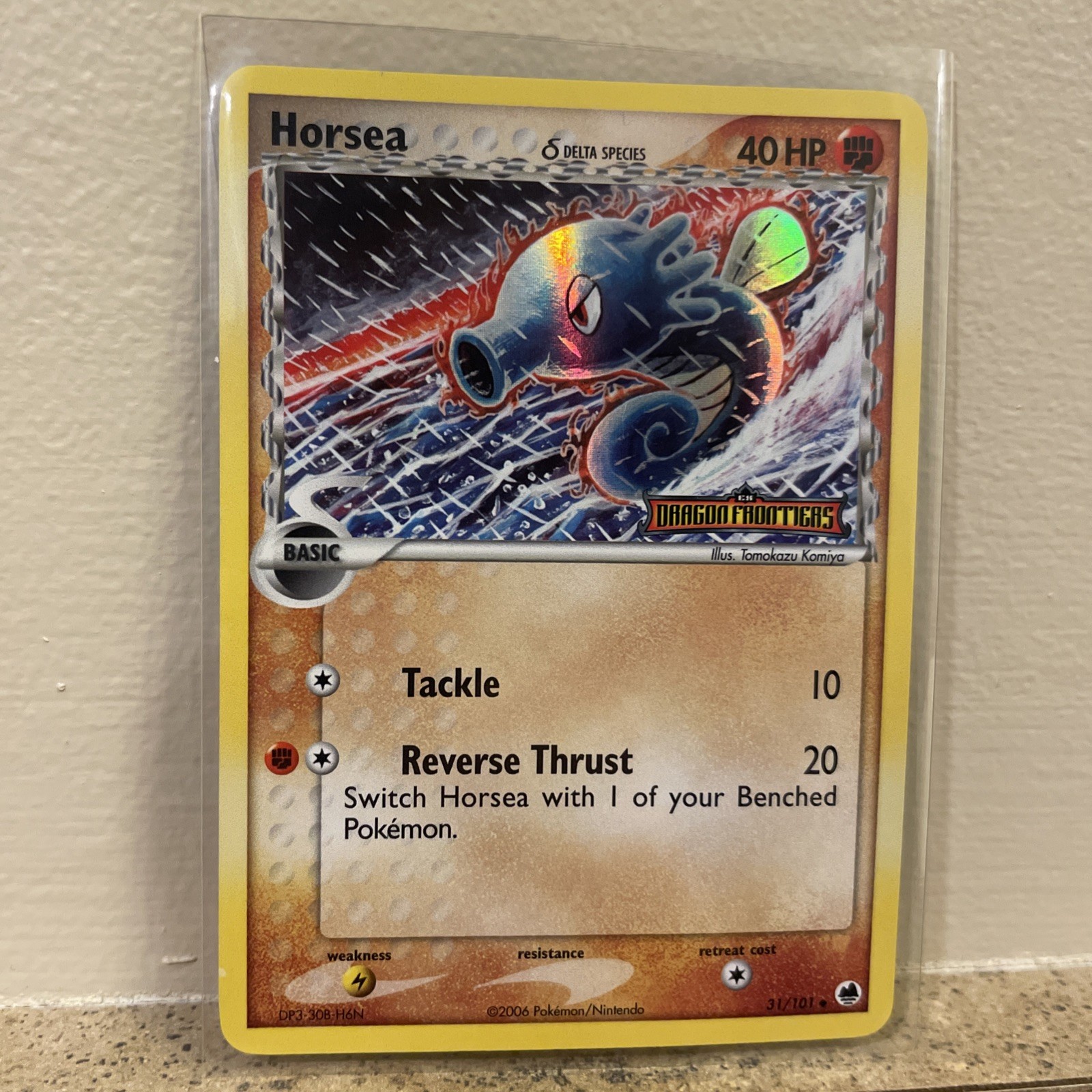 Horsea 31/101 Reverse Holo Stamped Delta Species Dragon Frontiers 2006 NM/LP