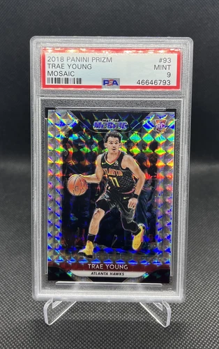 2018-19 Panini Prizm Mosaic Trae Young #93 Rookie PSA 9 Atlanta Hawks