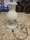 Vintage Milkglass Hobnail Hurricane Table Lamp