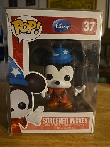 NEW! Funko Pop! Disney Sorcerer Mickey Mouse Figure #37 With Soft Protector!