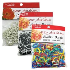 0.5" Rubber Bands for Ponytails  Braids  Hair Elastics: 300 Pack