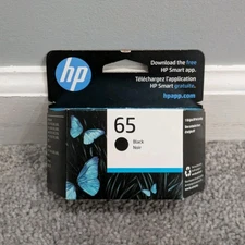 Brand New HP 65 Black Ink Cartridge Genuine OEM N9K02AN Sealed Exp 05/2027