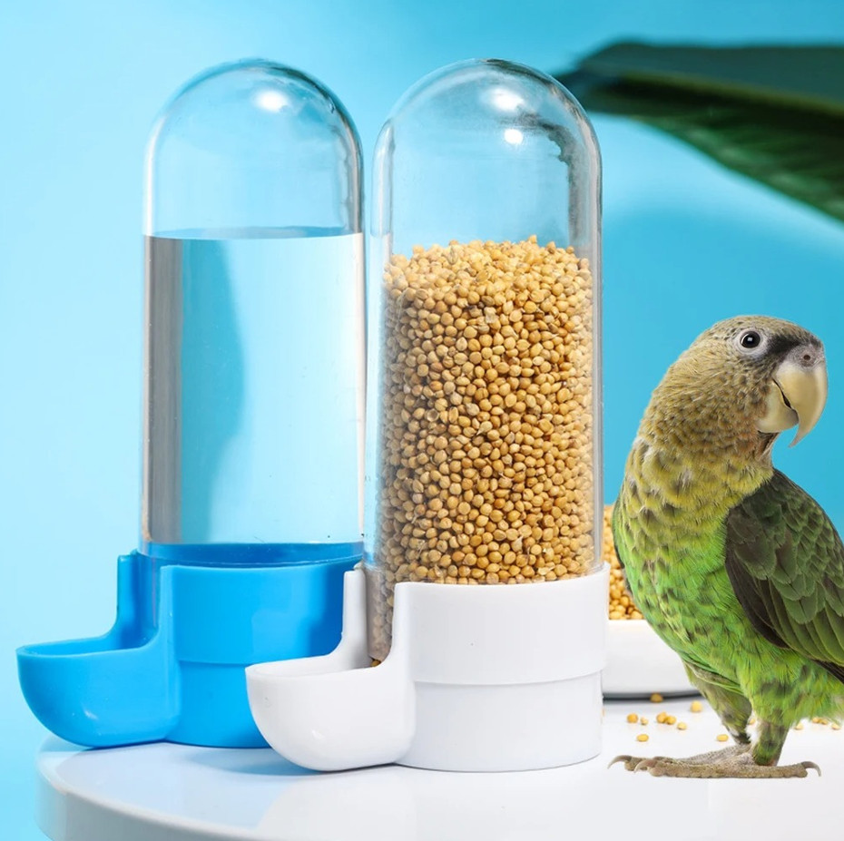 Bird Water Feeder Drinker Dispenser Bottle with Clip for Parrot Cage 90ml