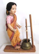 Vintage Handmade India Folk Art Cloth Doll Ch...