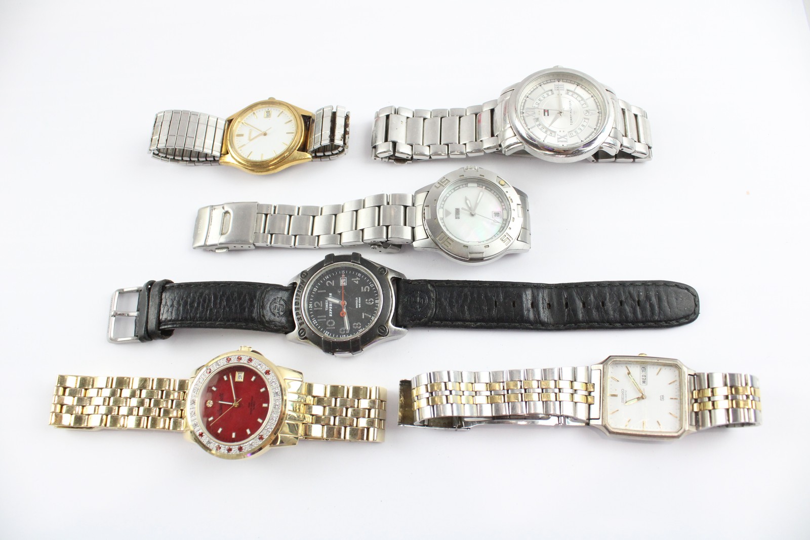 x Seiko SPARES/REPAIRS Quartz 6 Watches Hilfiger Mens Assorted - vintagewatches.pk