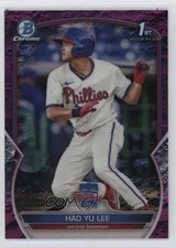 2023 Bowman Chrome Prospects Fuchsia Lunar Crater Refractor /199 Hao-Yu Lee 19ed