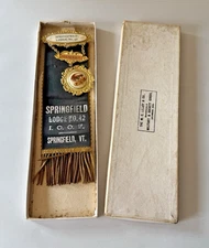 Antique Springfield Odd Fellows Lodge No. 42 Vermont Membership Ribbon Medal