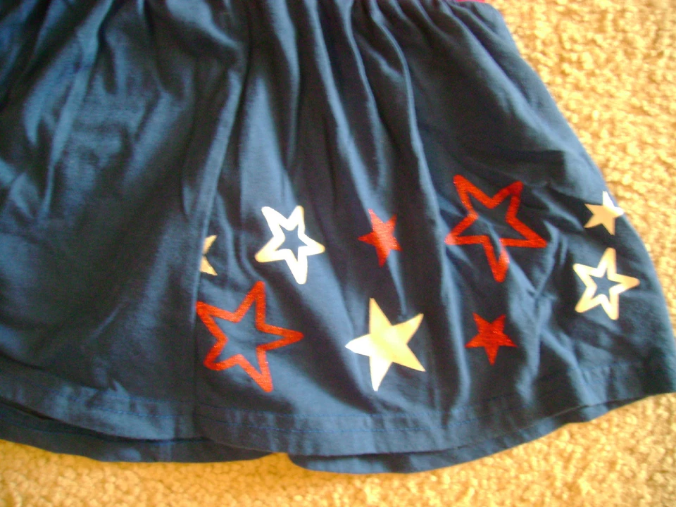 Conjunto Skort Niñas HELLO KITTY 4 Julio ROJO BLANCO AZUL Estrellas Talla 5 Brillos Foto 2 de 2