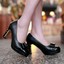 thumbnail 11 - Lady Patent Leather Block High Heels Bow Knot Women Round Toe Fashion Pump Shoes
