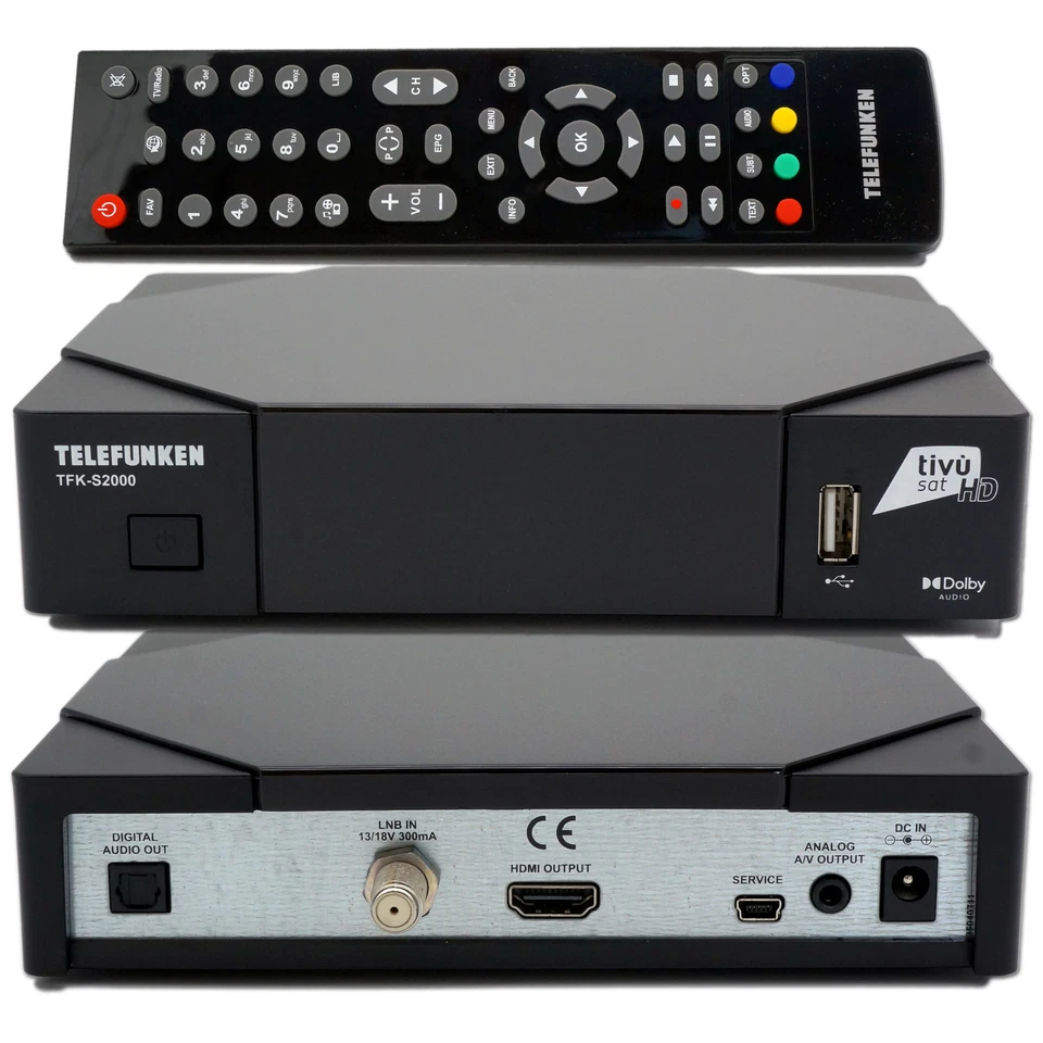 ►Telefunken TFK-S2000 HD Sat Receiver TiVuSat zertifiziert aktivierte HD Karte✅ - Bild 2 von 4